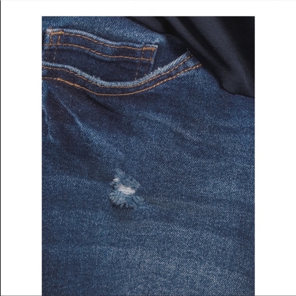 Maternity Denim Bermuda Shorts withFull Panel - Picture 6 of 6